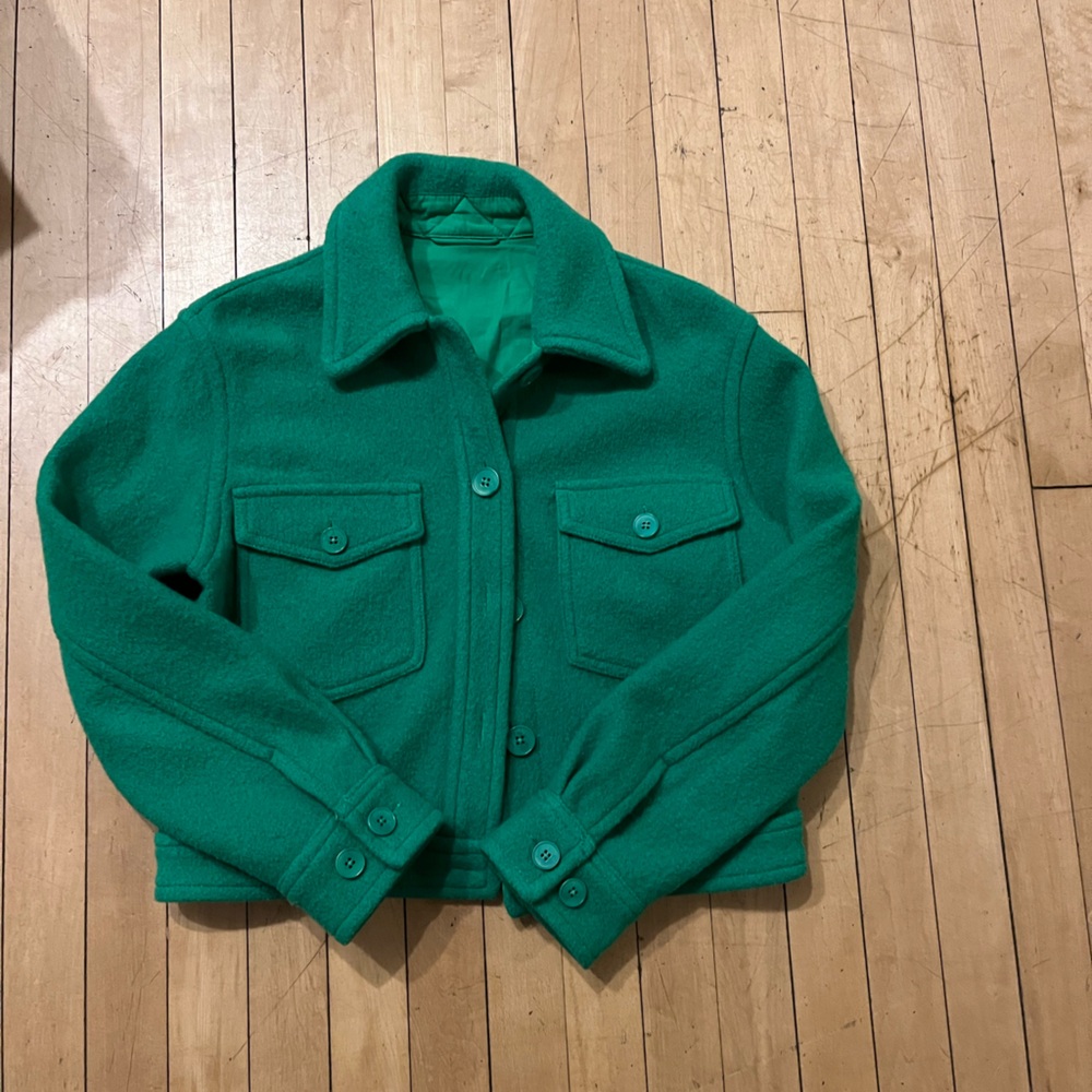 Green Cropped Shacket